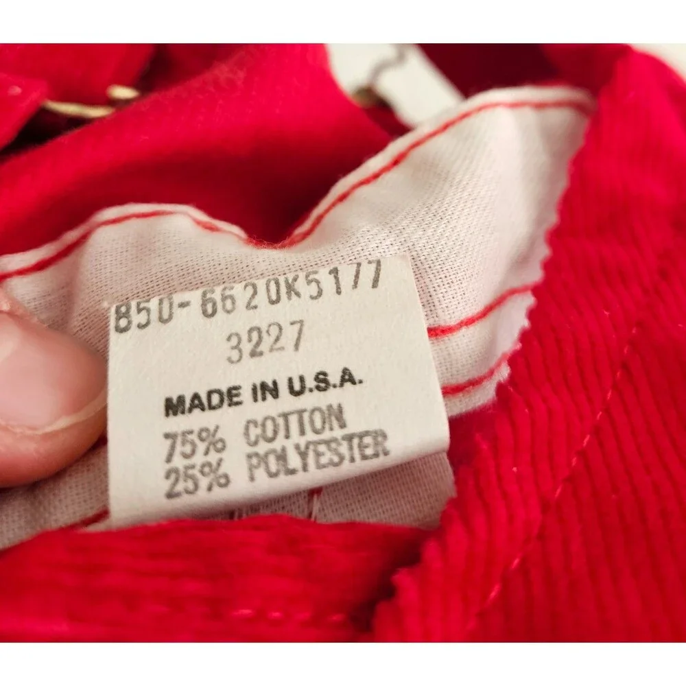 Vintage OshKosh B' Gosh Red Corduroy Overalls Made in USA Unisex Baby 12 Months